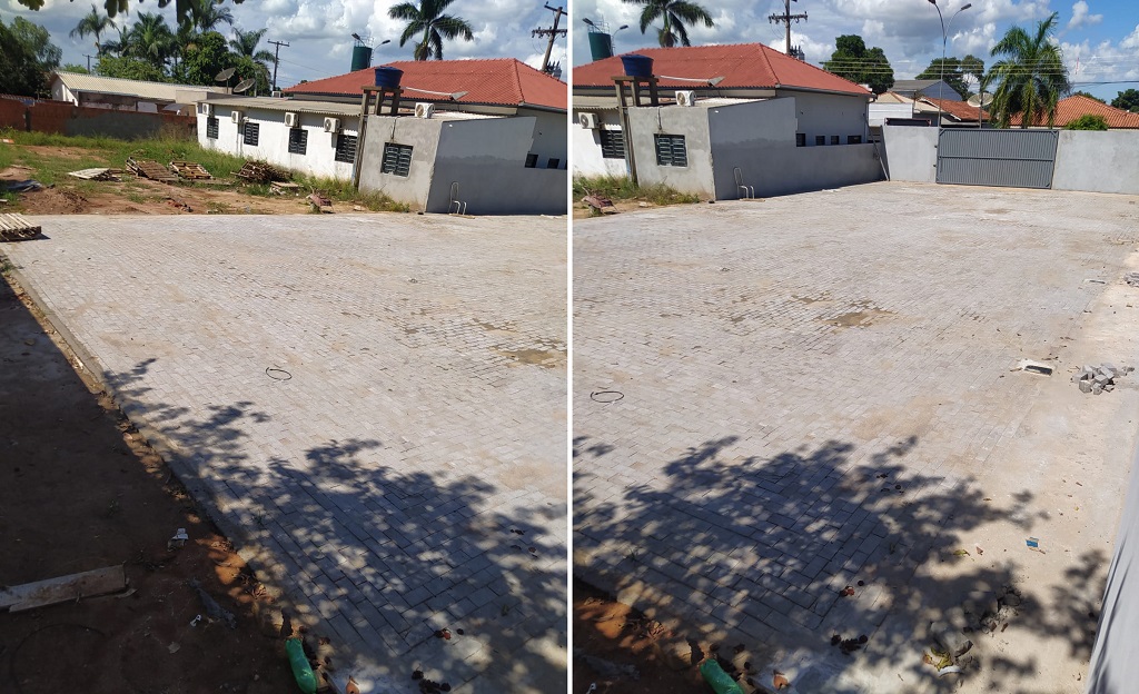 Obra do estacionamento da Câmara em Taquarussu - Foto: Jornal da Nova